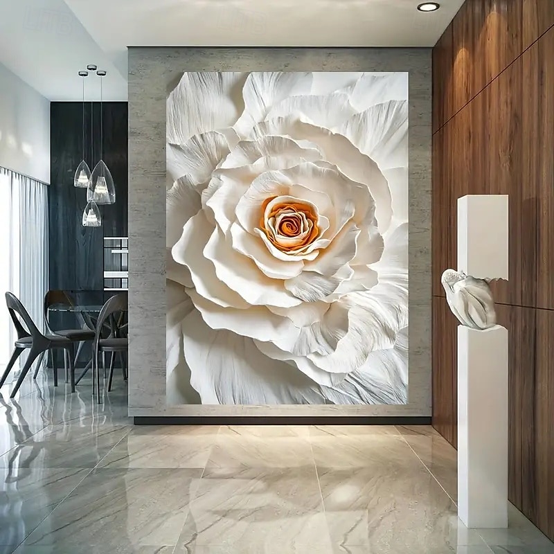 modern blommig canvastavla ramlös väggdekoration för vardagsrum och sovrum eleganta vita blommor posters 2025 - $10.49 –P2