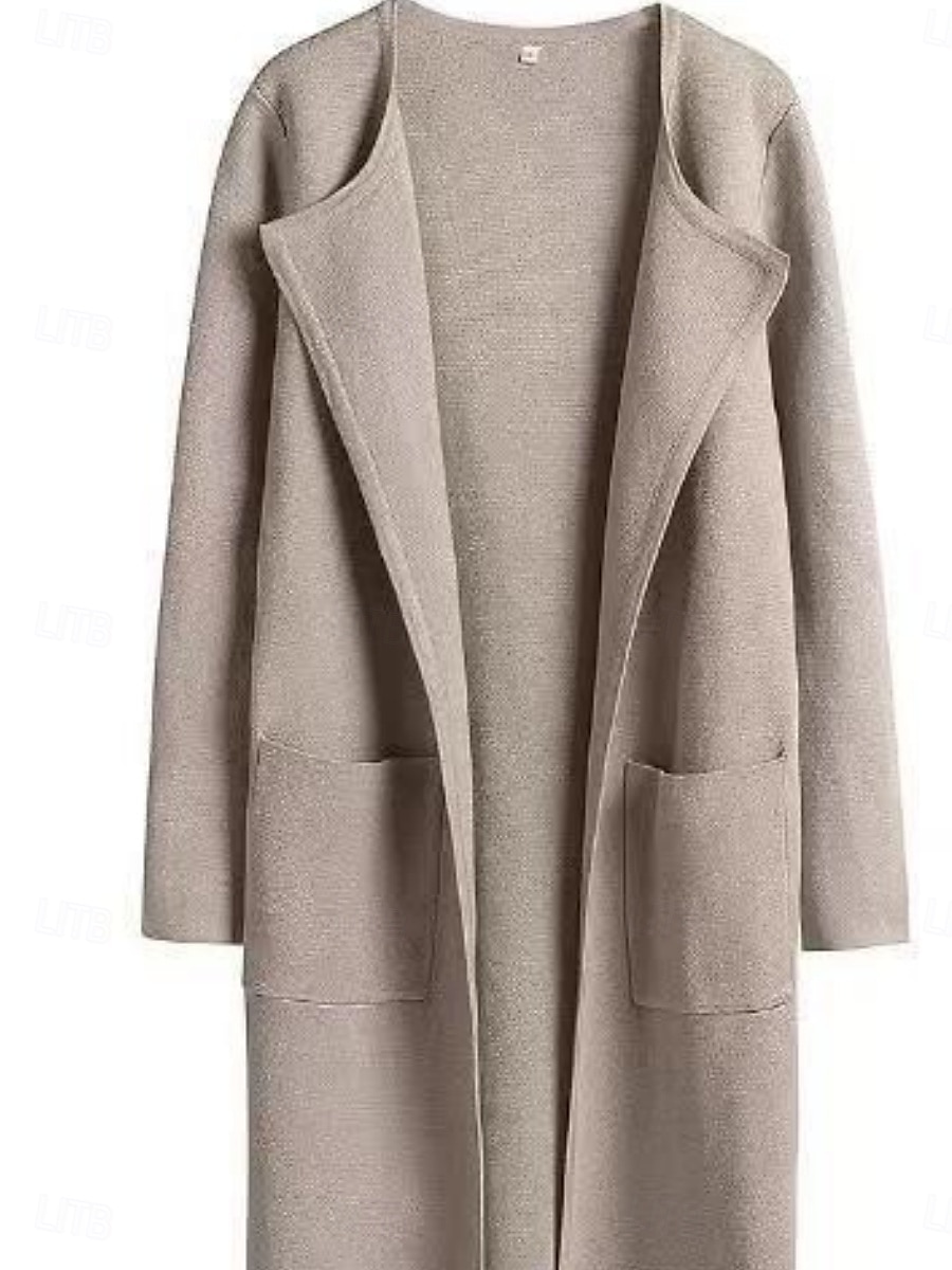 Femmes Trench Confortable Respirant Avec Poches Mode Quotidien Style OL Uni Extérieur Vacances Occasionnel Simple Boutonnage Long Revers Coupe régulière manche longue Vêtements d'extérieur Marron de 2025 ? $27.99 –P1