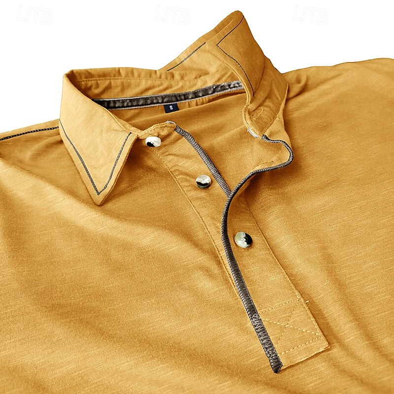 Herren Golfshirt Golf Poloshirts Arbeit Lässig Revers Langarm Basic Modern Einfach Knöpfe Frühling Herbst Normale Passform Weiß Gelb Orange Armeegrün Grau Golfshirt 2025 - $25.99 –P5