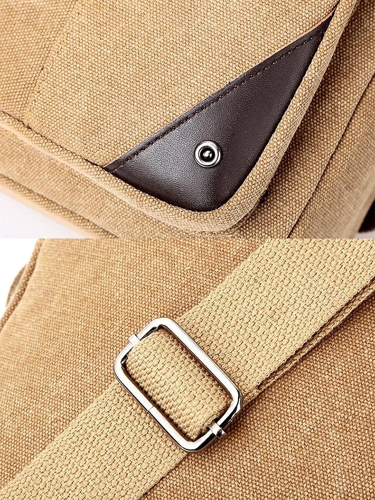 Borsa a tracolla da uomo in tela resistente all'acqua con design antigraffio, borsa a tracolla casual in stile vintage per esterni, viaggi e uso quotidiano del 2025 a $18.99 –P14