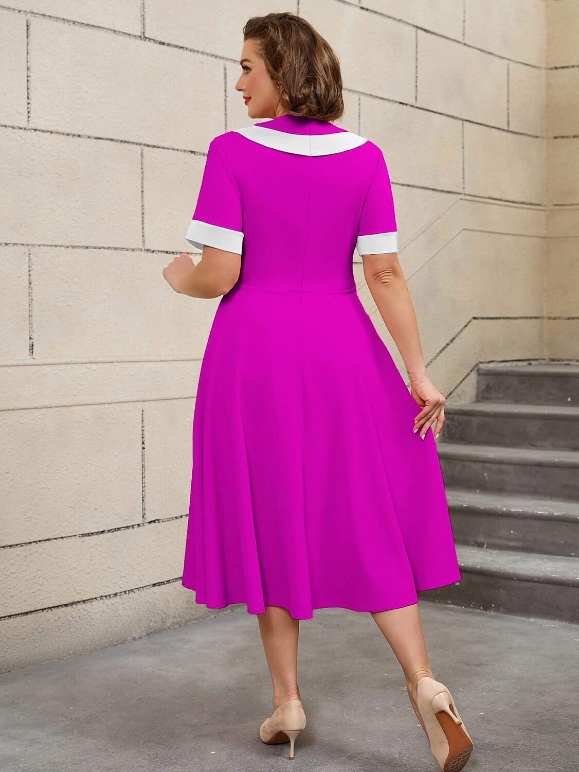 Retro Vintage 1950er Rockabilly Midlänge A-Linien-Kleid Ausgestelltes Kleid Übergröße Damen Urlaub Heimkehr Party & Abend Erwachsene Kleid Frühling & Sommer 2025 - $47.99 –P20