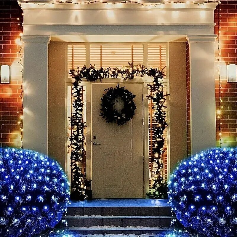 Catena luminosa a LED con rete fatata da 1,5 m*1,5 m / 1,5 m*4,5 m / 3 m*3 m / 6 m*4 m / 8 m*10 m, scelta di luci flessibili per le vacanze, illuminazione colorata per Natale, luci decorative per del 2025 a $12.99 –P1