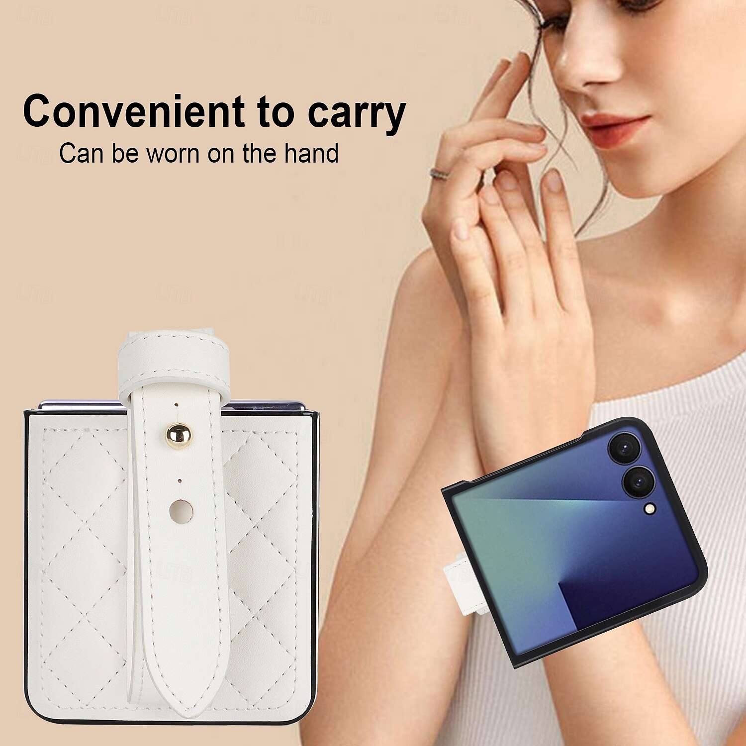 Phone Case For Samsung Galaxy Z Flip 7 Z Flip 6 Z Flip 5 Z Flip 4 Z Flip 3 Back Cover with Wrist Strap Shockproof Retro TPU PU Leather 2025 - $22.99 –P5