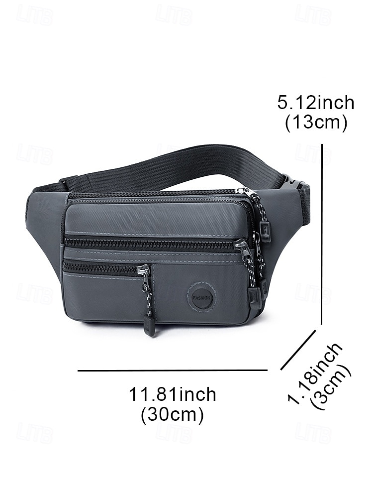 Men's Water-Repellent Nylon Waist Bag – Multi-Pocket Casual Crossbody Fanny Pack for Outdoor Travel, Hiking and Daily Use 2026 - $9.99 –P11