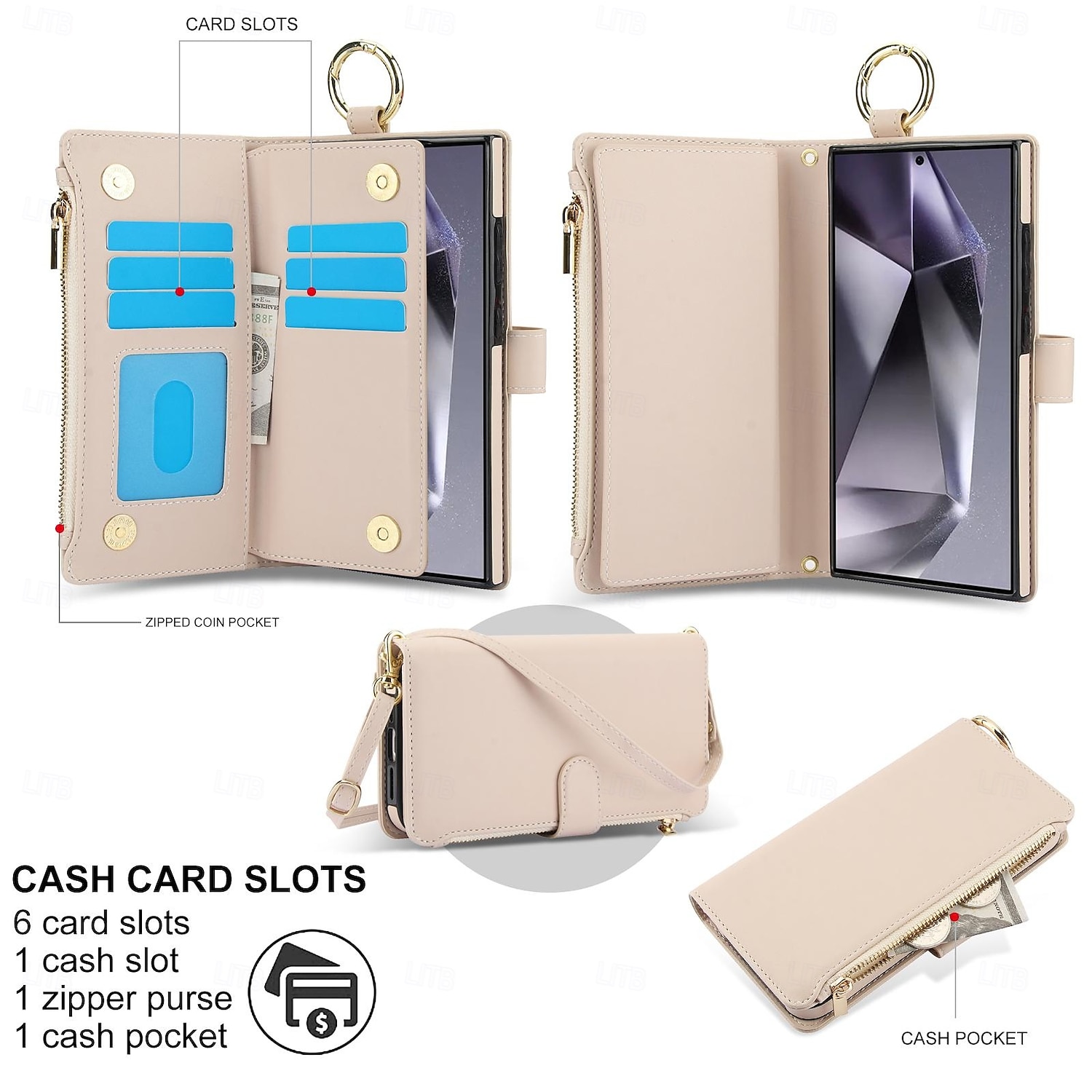 Phone Case For Samsung Galaxy S25 S25 Plus S25 Ultra S23 Ultra Plus S23 Ultra S23 Plus A73 A53 A13 5G Wallet Case Zipper with Lanyard Card Slot Retro TPU PU Leather 2025 - $25.99 –P2