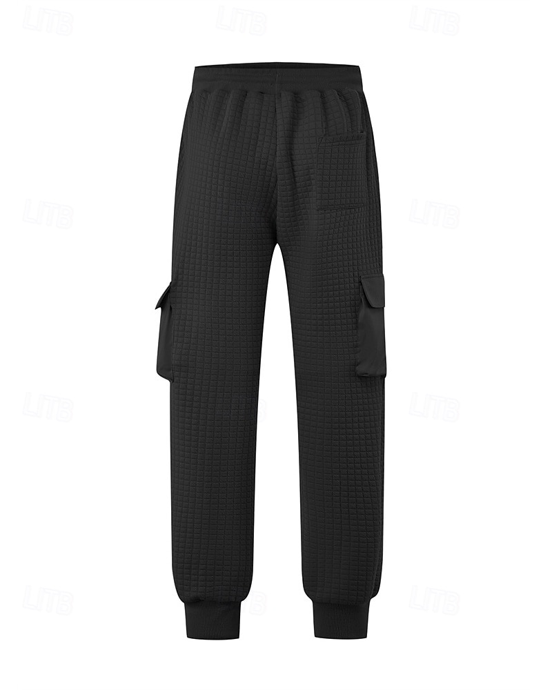 Men's Cargo Sweatpants Sweatpants Joggers Trousers Waffle Pants Drawstring Elastic Waist Multi Pocket Plain Comfort Daily Sports Outdoor Fashion Casual Wine Khaki Micro-elastic 2026 - $21.99 –P17