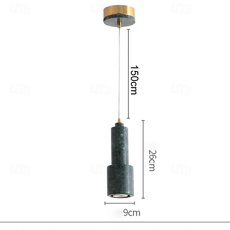 Lampada a sospensione cilindrica in pietra naturale, altezza 26 cm, luce bianca calda/bianca, GU10, lavello isola cucina nero verde bianco dimmerabile, per sala da pranzo camera da letto bar del 2025 a $177.99 –P3