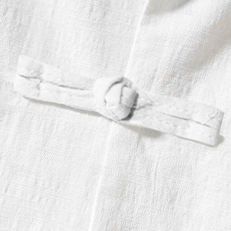 Per uomo Camicia Camicia di lino Camicia con colletto cinese Camicia con colletto alla coreana Camicia casual Camicia di cotone Semplice Vacanza Camicia hawaiana Nero Bianco Blu marino Beige Manica del 2025 a $13.99 –P7