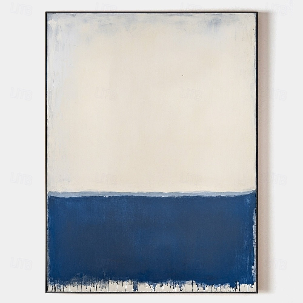 handgemachtes modernes abstraktes Gemälde als Wandkunst – handgegossenes Pigmentgemälde, marineblau gerahmt, strukturierte Leinwand, blaues Ölgemälde für zeitgenössische Räume, Leinwandgemälde 2025 - $74.99 –P6