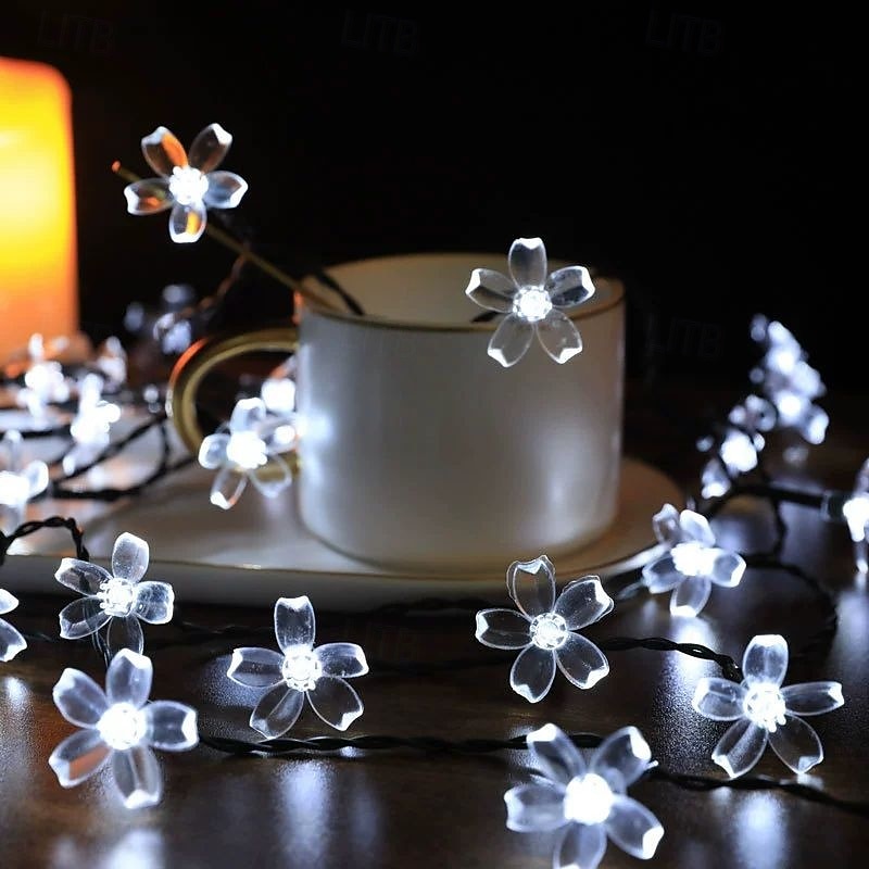 Guirlande lumineuse solaire en forme de cerisier, 12 m, 100 LED, luminaire décoratif d'extérieur, idéal pour Noël, un mariage, une cour, un balcon ou une clôture, idéal pour Halloween de 2025 ? $20.99 –P11