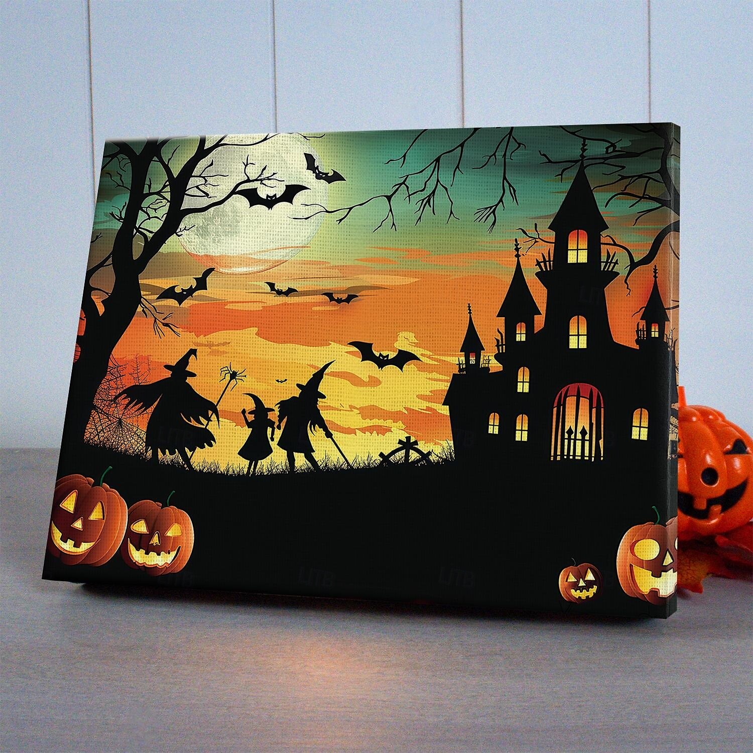 Halloween LED Canvas Wall Art LED Lighted Up Wall Decor 2AA Battery Operated Lighted Canvas Print LED Light Kitchen Bedroom or Home Decor Waterfall 2025 - $35.99 –P5