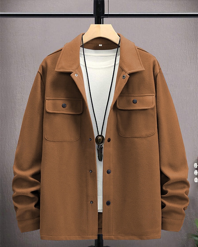 Homme Veste Légère Chemise Veste Veste Décontractée Chemise Vacances Quotidien Respirant Avec Poches Printemps Automne Uni Mode Classique Revers Régulier Noir bleu marine Kaki Gris Claire Vert de 2025 ? $27.99 –P8