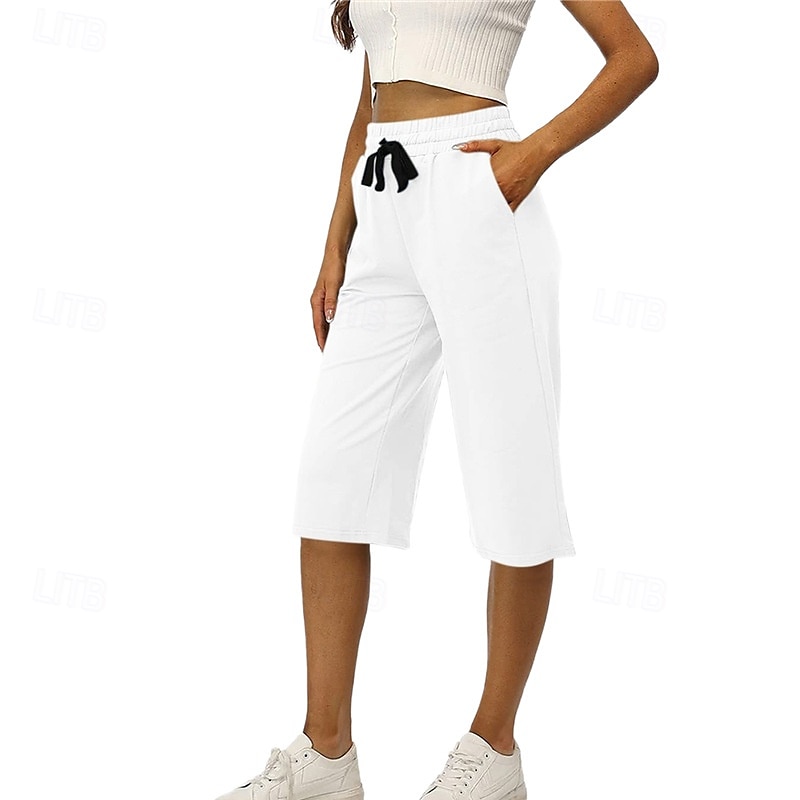 Femmes Jambe large Chinos Occasionnel Longueur mollet Naturel Uni in in france they say Pontalon wide leg Confortable Respirabilité Décontracté Quotidien Noir Blanche Vin Vert Véronèse Printemps de 2025 ? $16.99 –P5