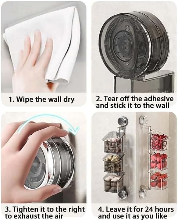 Suction Cup Wall Mounted Organizer Basket, Rotating Drill-Free Kitchen Storage Rack for Garlic Ginger Spice, Bathroom Hanging Storage Bin for Shower and Toiletries 2025 - $21.99 –P3