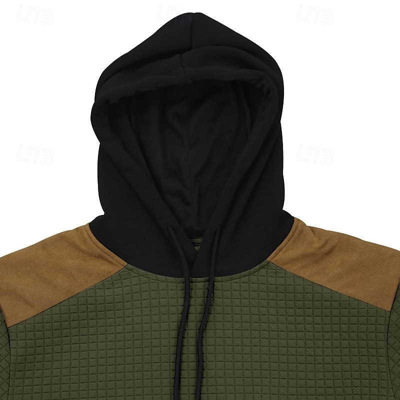 Hombre Sudadera Sudadera con capucha y diseño de gofres Sudadera Con Capucha Albaricoque Negro Verde Ejército Gris Claro Con Capucha Plano Retazos Bloque de Color Deporte Casual Diario Ropa de calle 2025 - $27.99 –P5