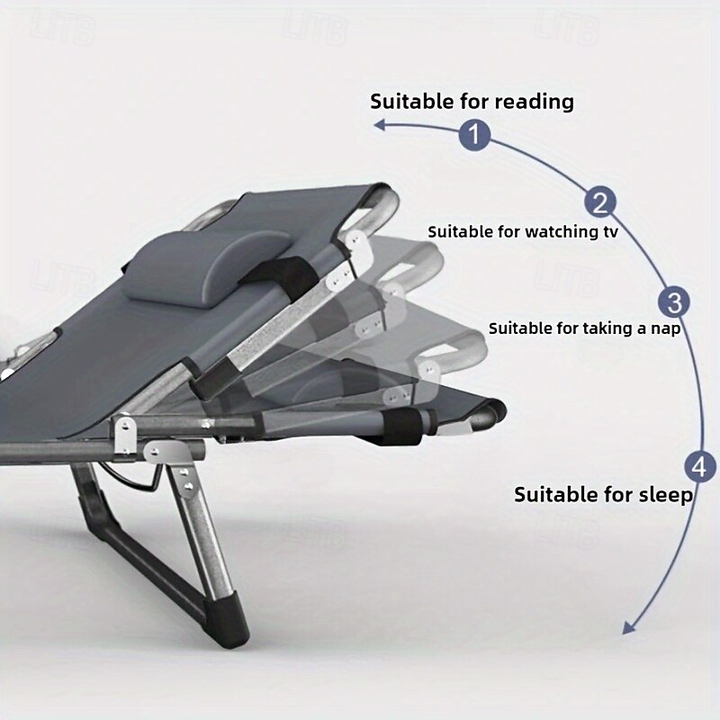Multi-Functional Stainless Steel 1pc Portable Folding Cot - Leisure Lounge Bed with Oxford Fabric - No-Assembly Nap Bed for Office And Home Use 2025 - $130.99 –P8
