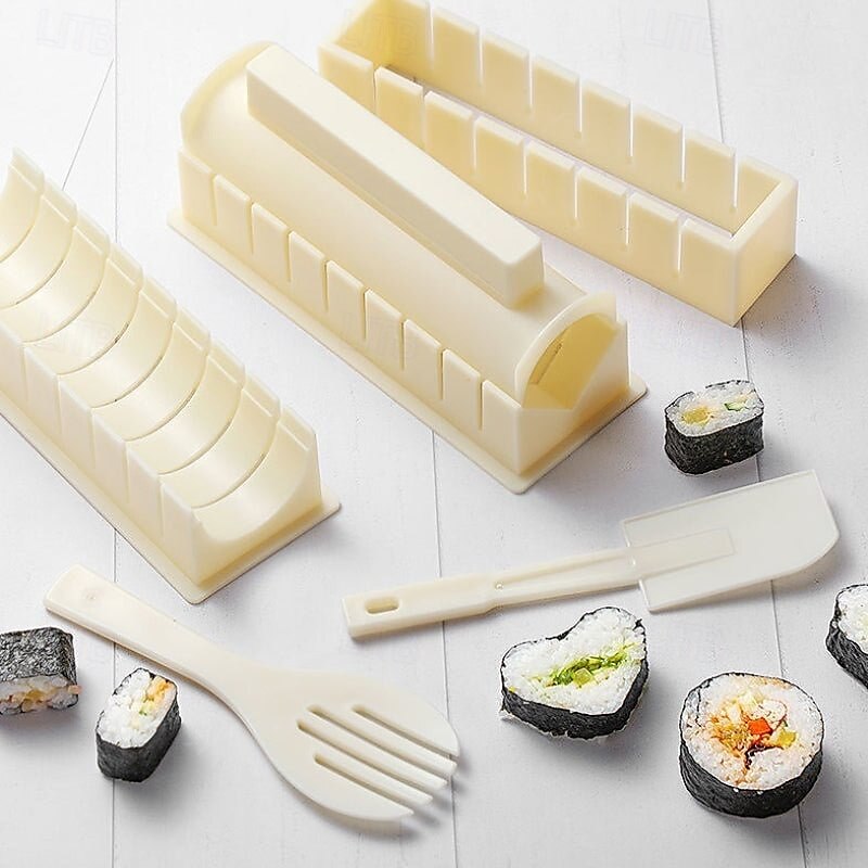 sushi forma háromrészes rizstekercs készítő konyhai eszköz hínár sushi rizsgolyók és kimbap készítéséhez, könnyen használható otthoni főzéshez 2025 - $17.99 –P12