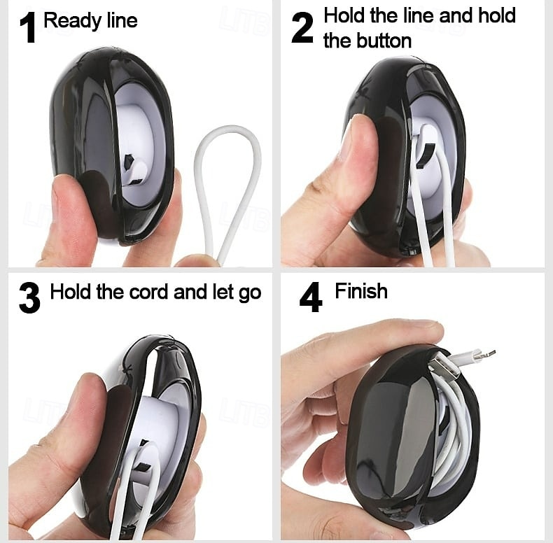 Automatic Cord Reel Retractable Cable Organizer Cord Winder Earphone Data Charging Cable Storage Box Convenient Tidy Wire Management for Home Office Use 2025 - $6.99 –P2