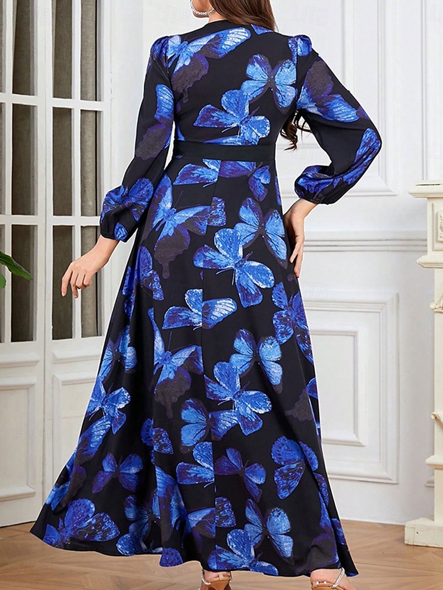 A-Line Mother of the Bride Dress Elegant V Neck Floor Length Chiffon Long Sleeve with Buttons 2025 2025 - $109.99 –P6