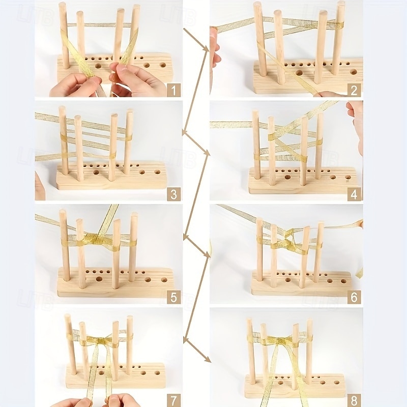 Outil de fabrication d'arcs pour fournitures d'artisanat de ruban - ensemble d'outils de fabrication d'arcs en bois de bûche de 9 - fabricant d'arcs en bois à règle simple pour la création de de 2025 ? $23.99 –P8