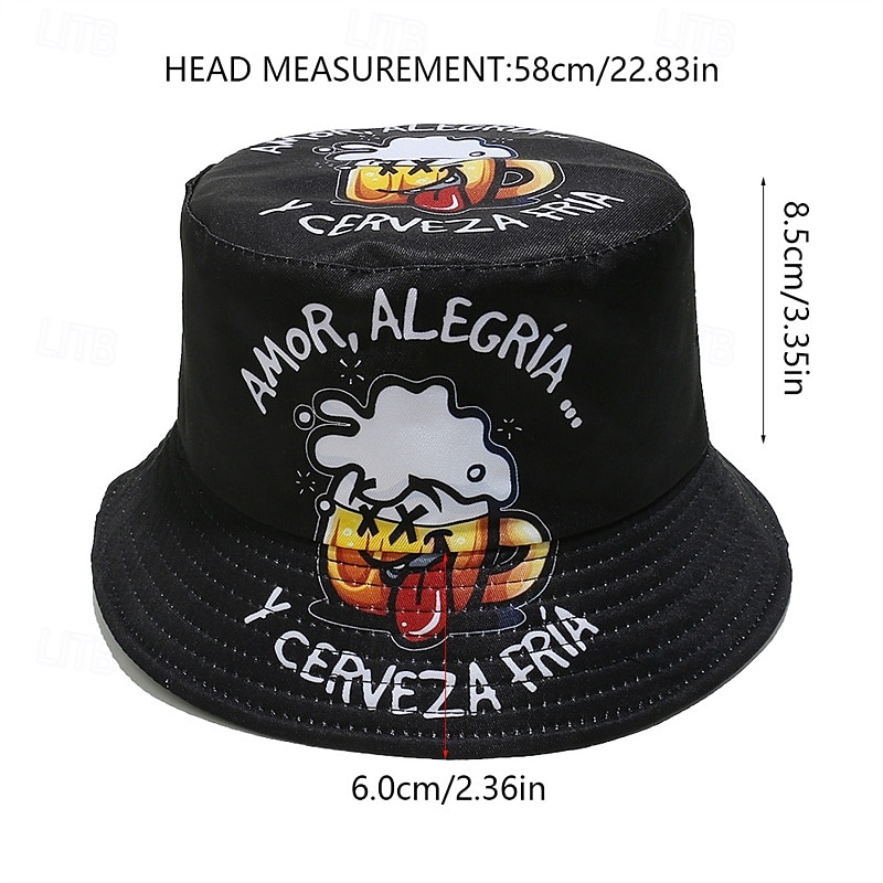 Herren Eimerhut Oktoberfesthut Schwarz Polyester Druck Mode Lässig Straße Täglich Bier Sonnenschutz Atmungsaktiv 2025 - $6.49 –P7
