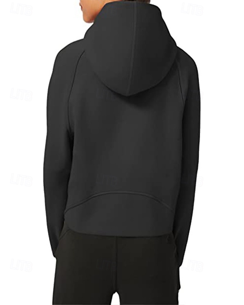 Women's Pullover Hoodie Sweatshirt Plain Streetwear Casual Long Sleeve Hooded Regular Tops Street Holiday Zipper Light Pink Black Pink Red Navy Blue Winter 2025 - $25.99 –P6