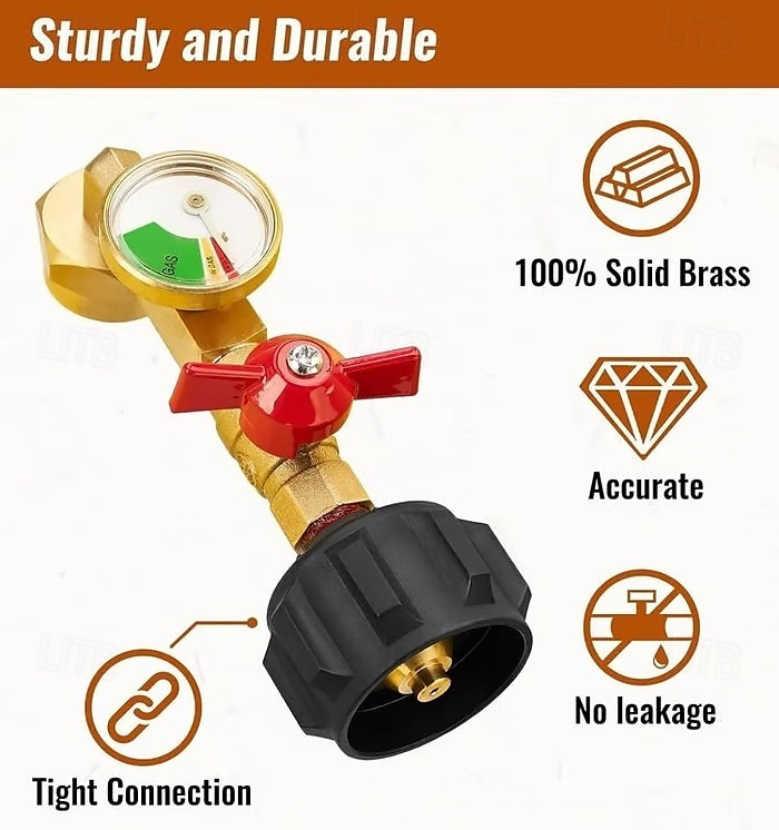 Adaptateur de recharge de propane robuste de 1 lb à 20 lb Adaptateur de recharge de propane facile à remplir avec valve &jauge idéale pour la cuisine en extérieur &barbecues de 2025 ? $42.99 –P5