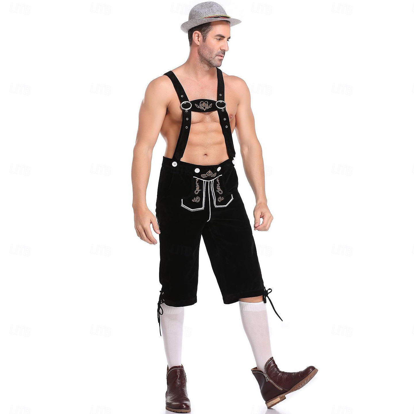 Oktoberfest Lederhosen Hemd Alpine Hoed Bavarian Duits Weiden Voor heren Carnaval Feest Bierfestival Doek in traditionele stijl Blouse Short Outfits 2026 - $57.99 –P12