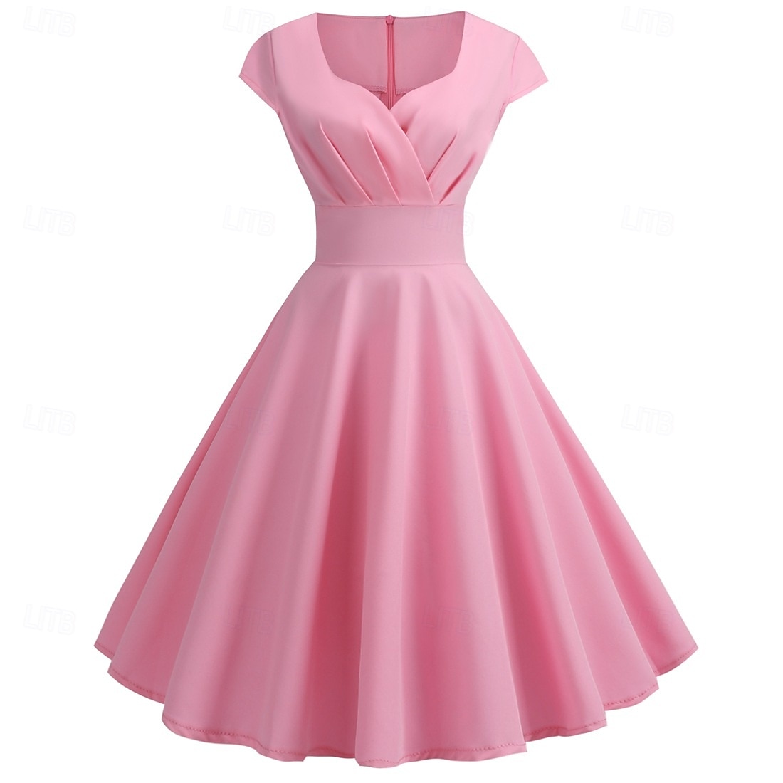 Rétro Vintage Années 1950 Rockabilly Midi Robe Robe trapèze Robe Évasée Ajusté & Évasé Col en V Femmes Halloween Carnaval Saint-Valentin Occasionnel Retour à la maison Soirée à thème rétro Adulte Robe de 2025 ? $25.99 –P33