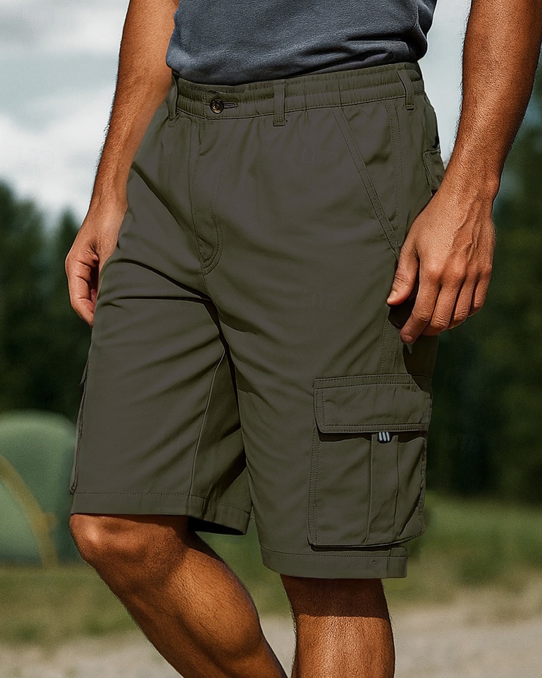 Hombre Pantalones cortos de carga Pantalones cortos de senderismo Verano Al aire libre Ajuste regular Secado rápido Ligero Transpirable Bermudas Cintura elástica Negro Verde Ejército Tenis Golf 2026 - $19.99 –P5