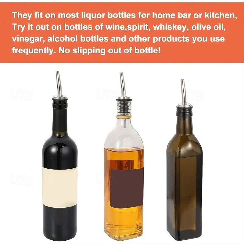 Набор из 12 многоразовых насадок для розлива винных бутылок из нержавеющей стали, обеспечивающих легкое и плавное наливание, идеально подходит для вина, виски, оливкового масла и использования в 2025 - $16.99 –P4