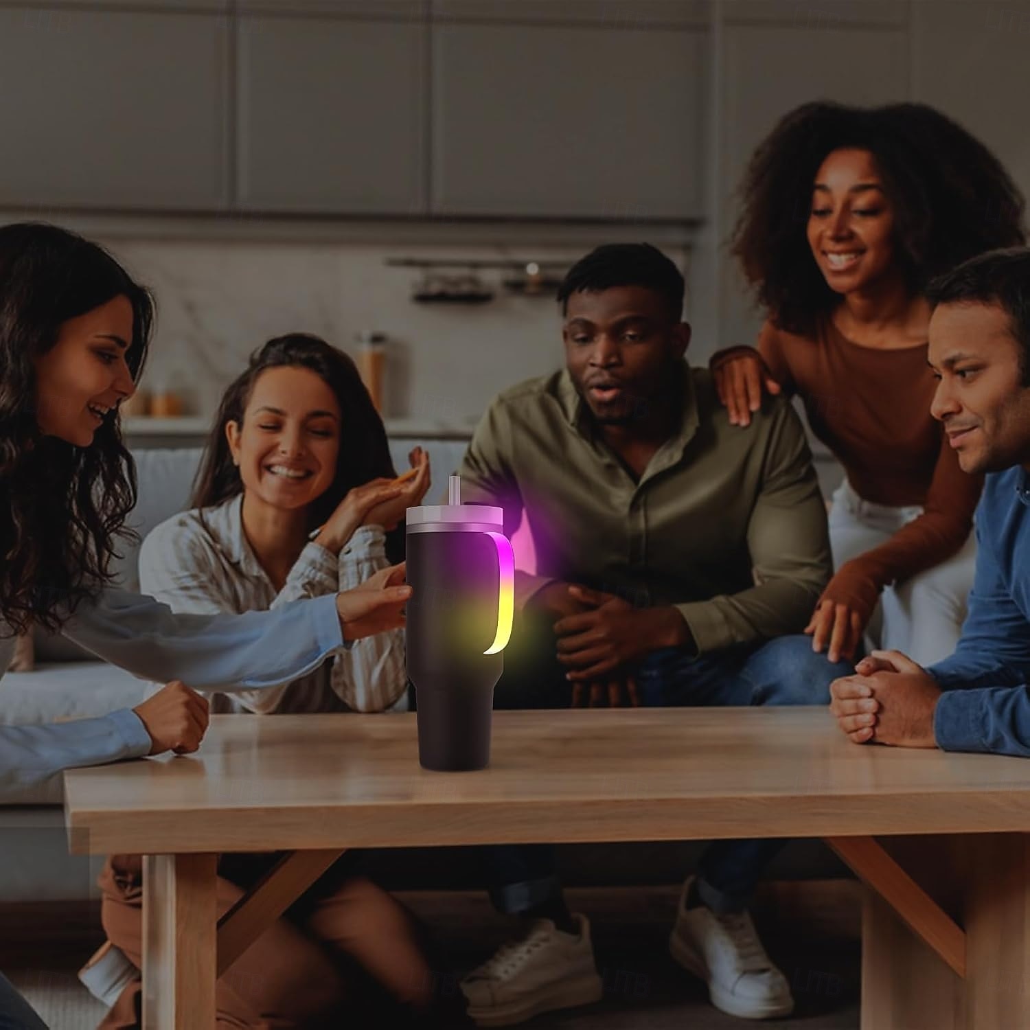 6-цветная светодиодная подсветка ручки для стакана Stanley 40 унций/30 унций, удобная ручка для бутылки с водой для стакана Stanley, совместимая с аксессуарами для стакана Stanley 40 унций, подходит для использования на улице, на вечеринке, дома 2025 - $17.49 –P6