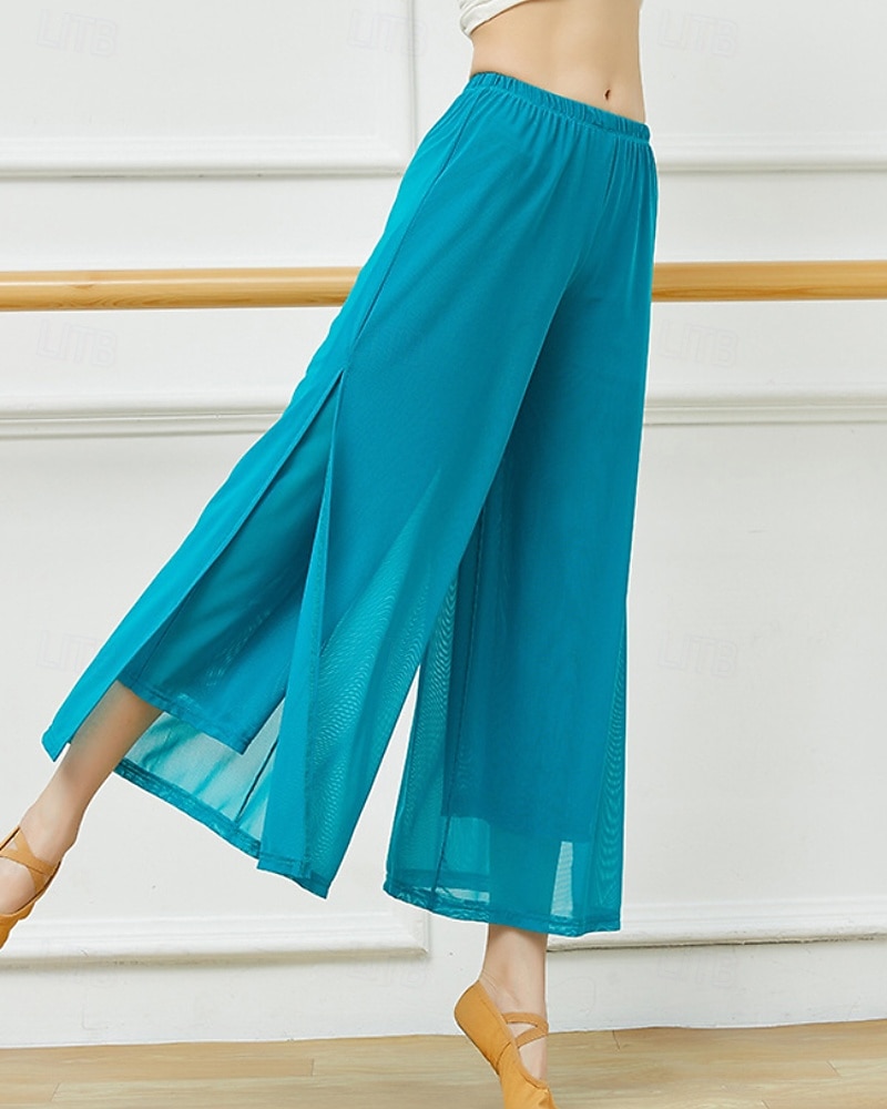 Mulheres Perna larga Calças Roupa de rua Casual Comprimento total Natural Tecido Cintura elástica Com Transparência Macio Rua Roupa Diária Final de semana clarete Cinzento Verde Azul Céu Preto Outono de 2025 por $22.99 –P4