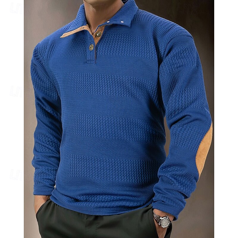 Hombre Sudadera con capucha y botones Negro Blanco Azul Piscina Caqui Gris Diseño Plano Con Texturas Trabajo Casual Diario Ropa de calle Fresco Casual Otoño invierno Ropa Sudaderas con capucha 2025 - $23.99 –P2