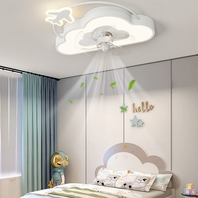 Plafonnier LED avec ventilateur, éclairage décoratif pour chambre d'enfant, luminaire décoratif pour chambre à coucher, éclairage à intensité variable, silencieux, avec télécommande de 2025 ? $239.09 –P7