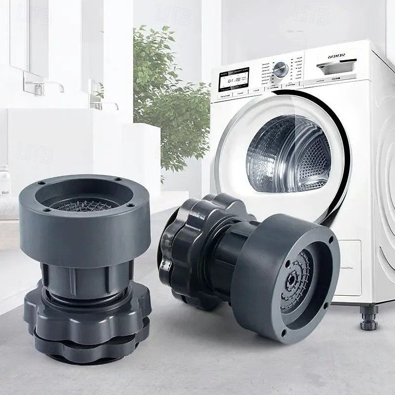 4 Pcs Height Adjustable Washing Machine Stand Anti Slip Furniture Base Riser Pads Shock Absorbing Feet for Refrigerator Washer Dryer Leveling Support Heavy Duty Stabilizer 2025 - $11.99 –P1