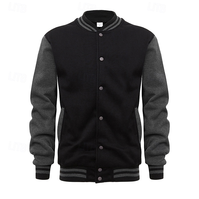 Per uomo Maglia Felpa con cappuccio abbottonata Blu marino Blu Grigio chiaro Grigio scuro Colletto Mao Semplice Patchwork Blocco di colore Sport & Outdoor Casuale Quotidiano Streetwear Cool del 2026 a $28.99 –P3