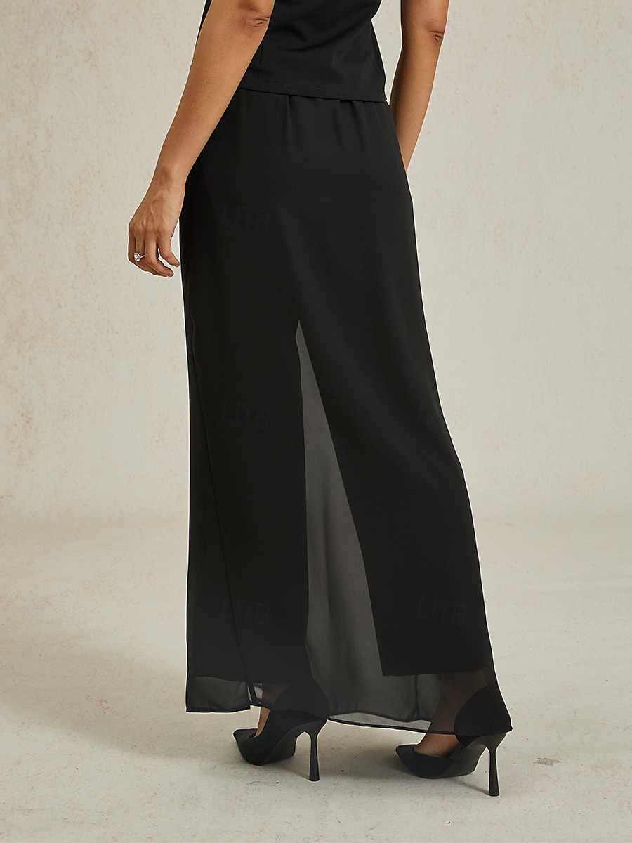 Women's Culottes Wide Leg Elegant Vacation Fashion Long High Waist Black Summer Spring Fall 2025 - $49.99 –P2
