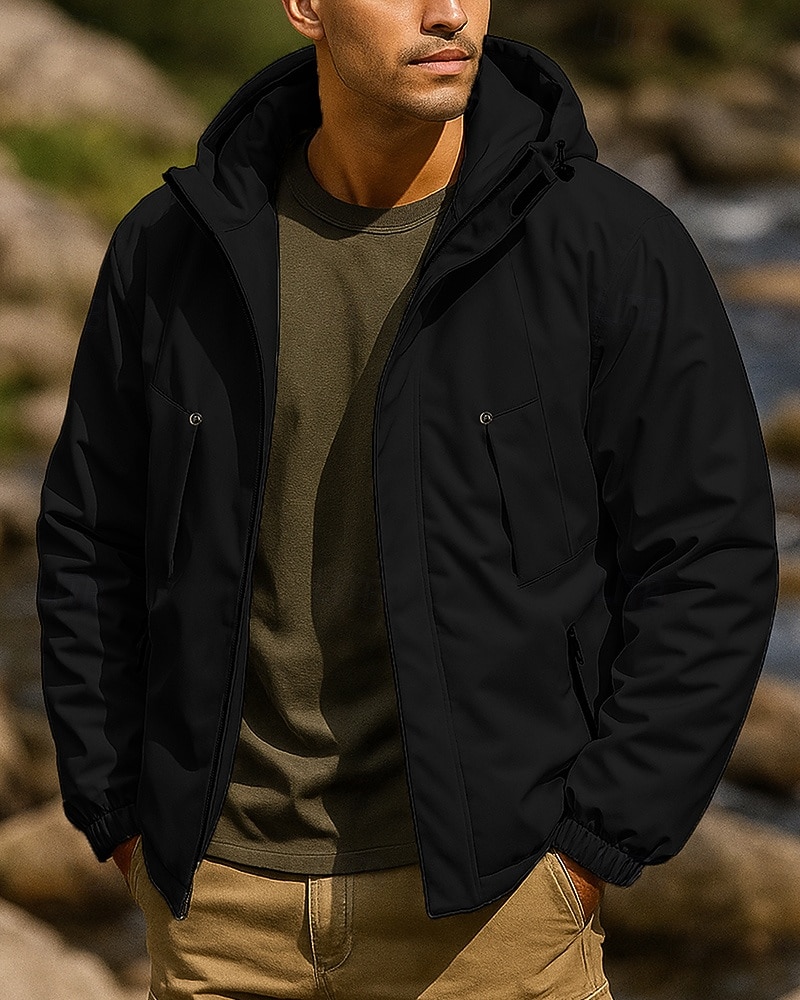 Per uomo Giacca softshell Giacca da escursionismo Giacca invernale Inverno All'aperto Calore Termico Impermeabile Antivento Leggero Top Nero Viola Cachi del 2025 a $36.99 –P4