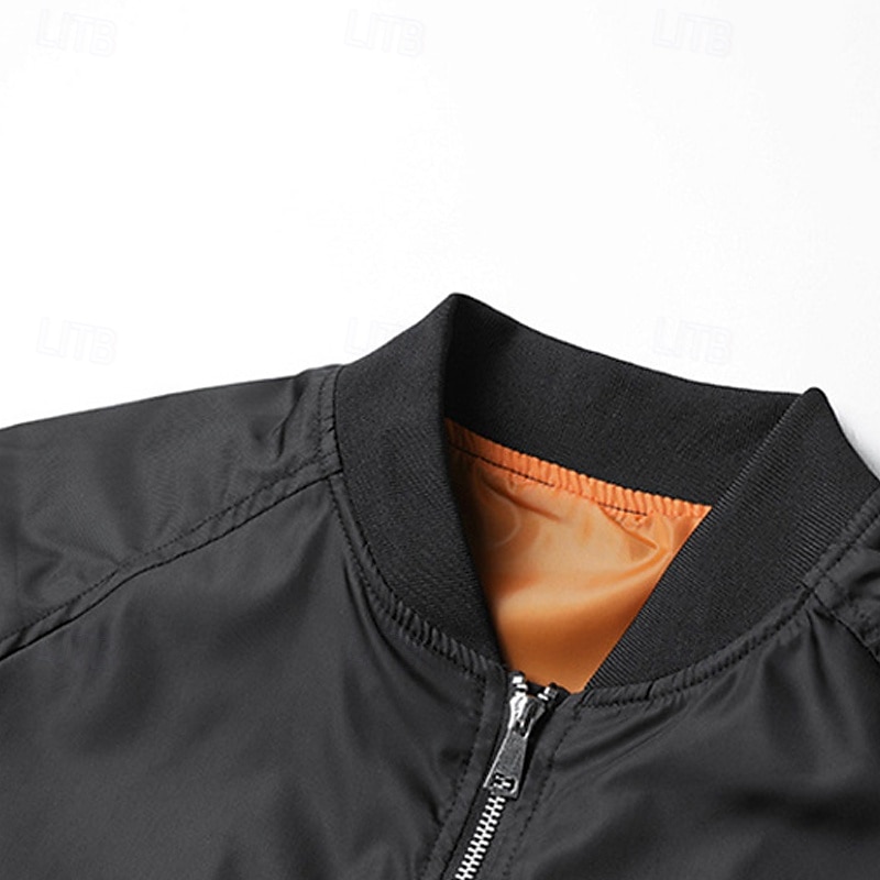 Per uomo Giacca Leggera Giubbotto bomber Giacca Casual Vacanza Quotidiano Tasca Primavera Autunno Semplice Moda Classico Collo alla coreana Regolare Nero Verde militare Giacca del 2025 a $39.99 –P5