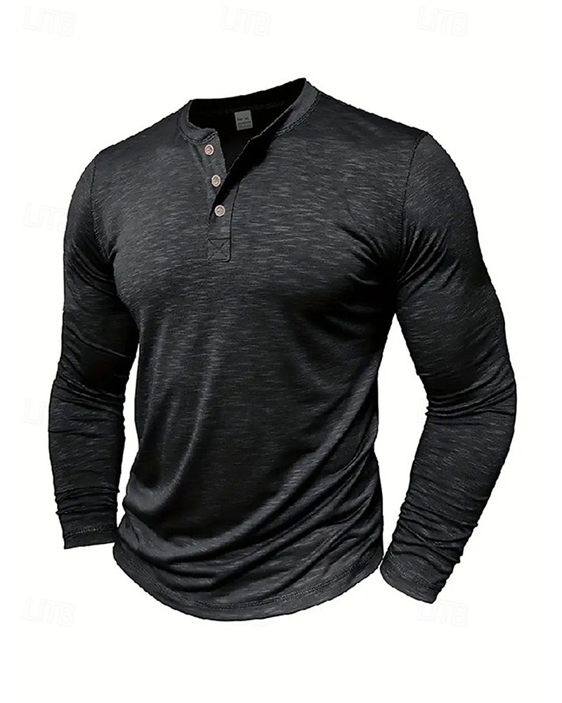 Per uomo Camicia da escursionismo cima dell'escursionismo Camicia Henley Manica Lunga Maglietta Top Esterno Leggero Traspirante Zip a un quarto Poliestere Nero Bianco Blu marino Tennis Golf Corsa del 2025 a $19.99 –P5