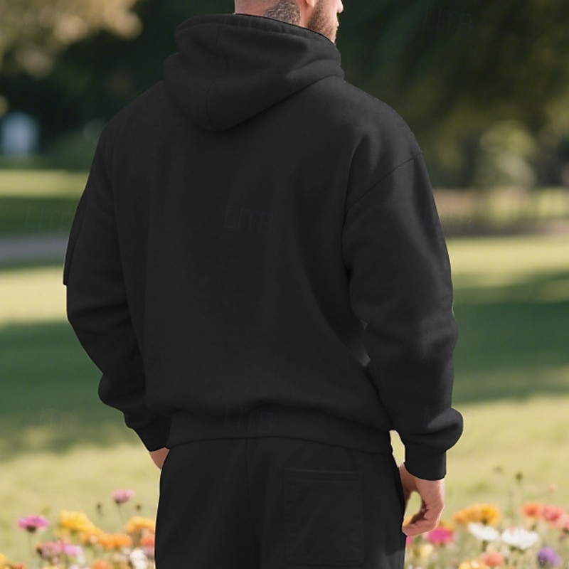 Hombre Sudadera Sudadera con capucha y cremallera de un cuarto Sudadera con capucha de lana Negro Blanco Azul Marino Caqui Gris Claro Con Capucha Plano Bolsillo Cremallera de un cuarto Deporte Diario 2025 - $23.99 –P14