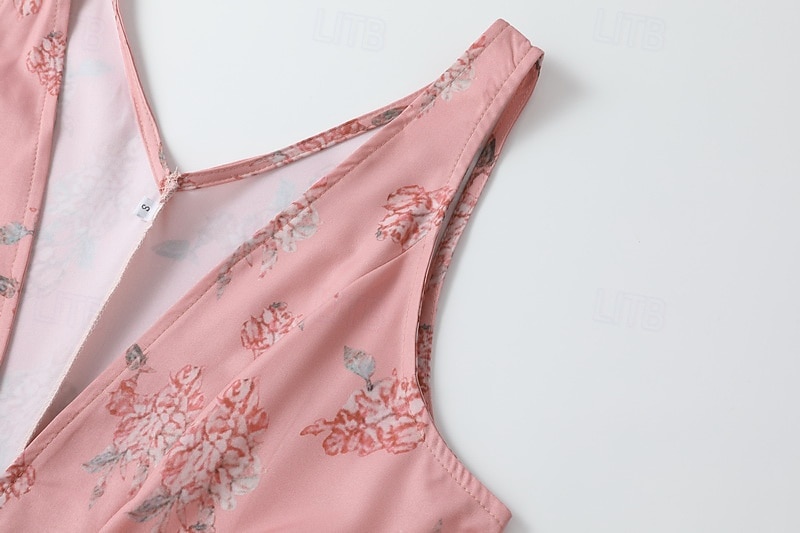 Pentru femei Rochie Mini Rochie florala Rochie Boho Rochie occidentală Modă Clasic În aer liber Zilnic Concediu Fit regulat Floare Fără manșon În V Roz Deschis Vară 2025 - $31.99 –P7