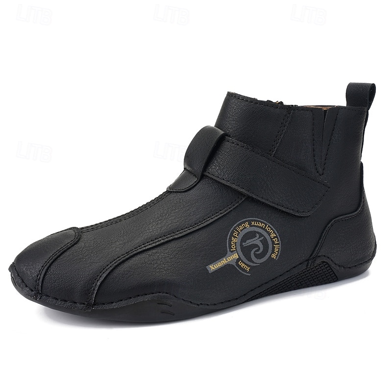 Bottines rétro faites main pour hommes avec fermeture velcro – bottes de marche décontractées et artistiques pour hommes créatifs et tenues urbaines de tous les jours de 2025 ? $54.99 –P3
