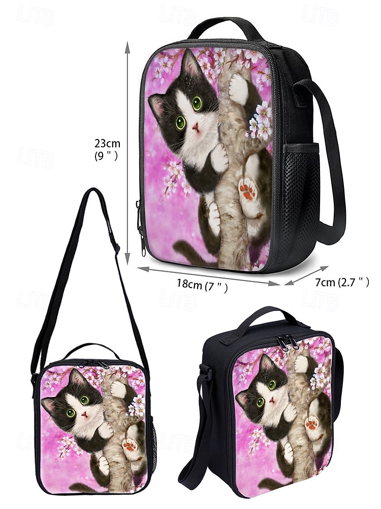 3-delige kinderrugzakset met kattenmotief van Kayomi Harai – schattige schooltas met lunchtas en etui, geïsoleerd vak en grote inhoud voor meisjes op de basisschool, op reis of voor een picknick 2026 - $34.99 –P11