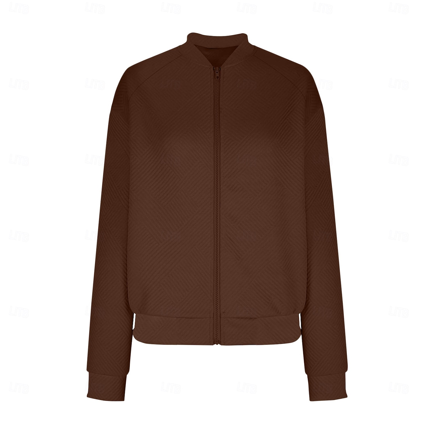 Women's Casual Jacket Sport Jacket Textured Jackets Office / Career Daily Wear Going out Fall Regular Coat Stand Collar Regular Fit Warm Vintage Style Lady Casual Jacket Long Sleeve non-printing 2025 - $26.99 –P17