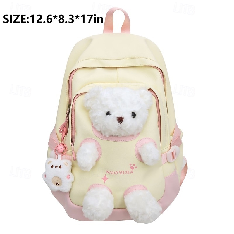 Sac à dos d'école jaune et rose pour filles avec motif ours en peluche, joli sac léger pour les élèves de maternelle et du primaire de 2025 ? $34.99 –P2