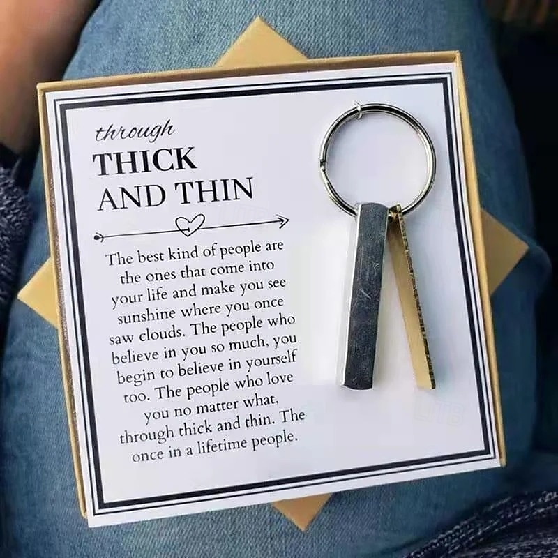 Through Thick and Thin Keychain Best Friend Gift Simple and Elegant Keyring Keychain Pendant Portable Backpack Charm Creative and Stylish Friendship Token 2025 - $7.99 –P3
