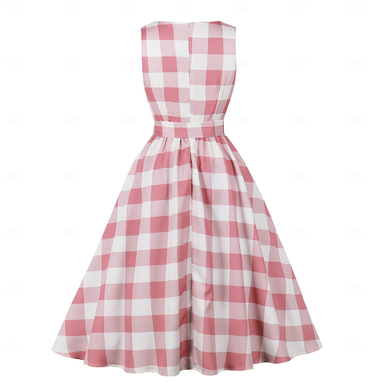 Retro 50. léta Rockabilly Polední Houpací šaty Flare šaty Přizpůsobení a odlesky Pléd Dámské Plesová maškaráda Dovolená Ležérní Retro tematická párty Dospělí Šaty Jaro léto 2025 - $36.99 –P2