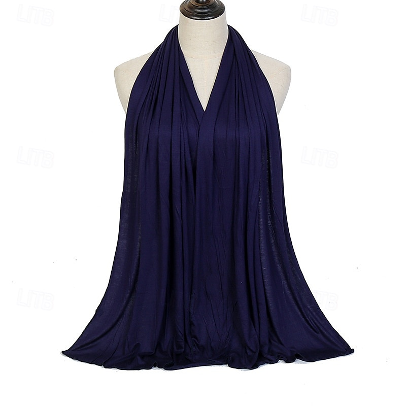 Damen Rechteckiger Schal Straße Täglich Date Gris Schwarz Weiß Schal Einfarbig 2025 - $17.49 –P3
